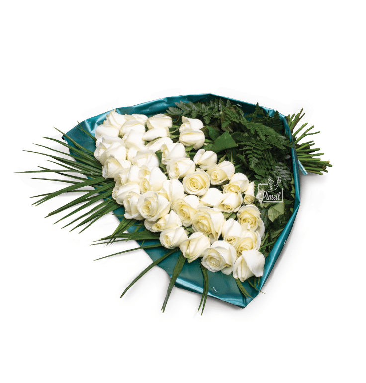 Jeté de roses blanches